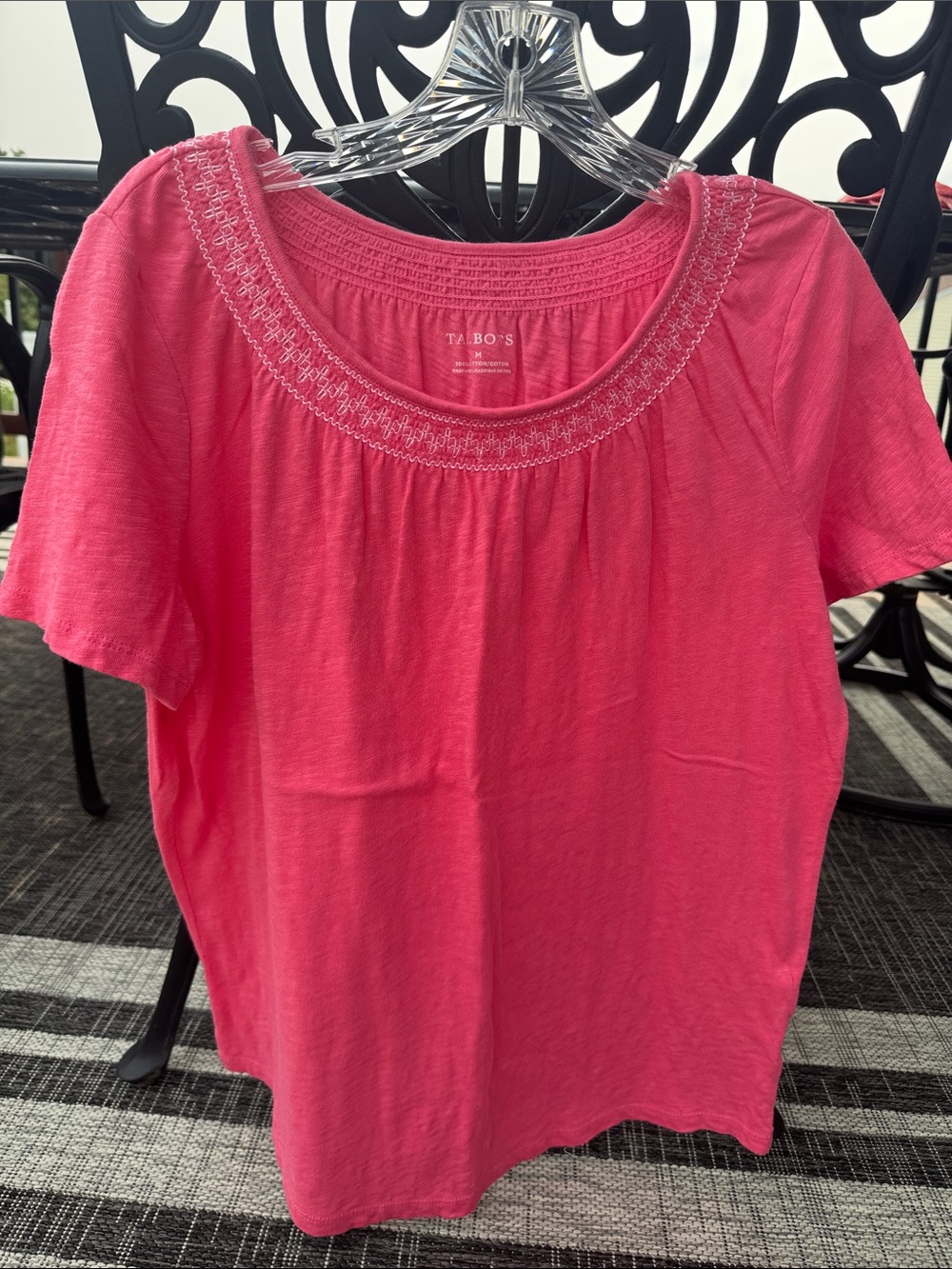 Talbots Coral Pink Scoop Neck Short Sleeve Tee